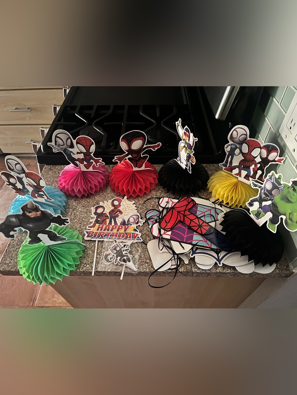 SpiderMan Themed Party Decor & Goodie Bag Stuff